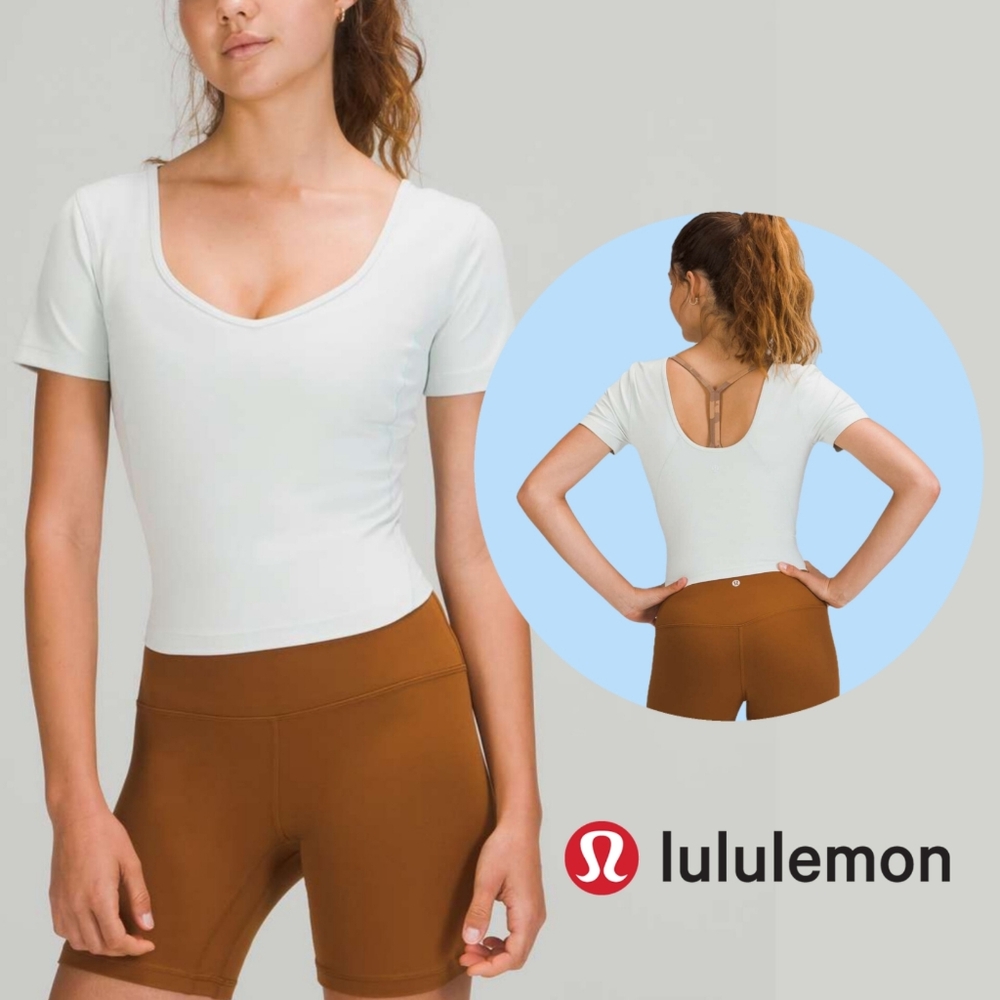 NEW Sz 4 Lululemon Align T-shirt - Ocean Air (Pale Blue)